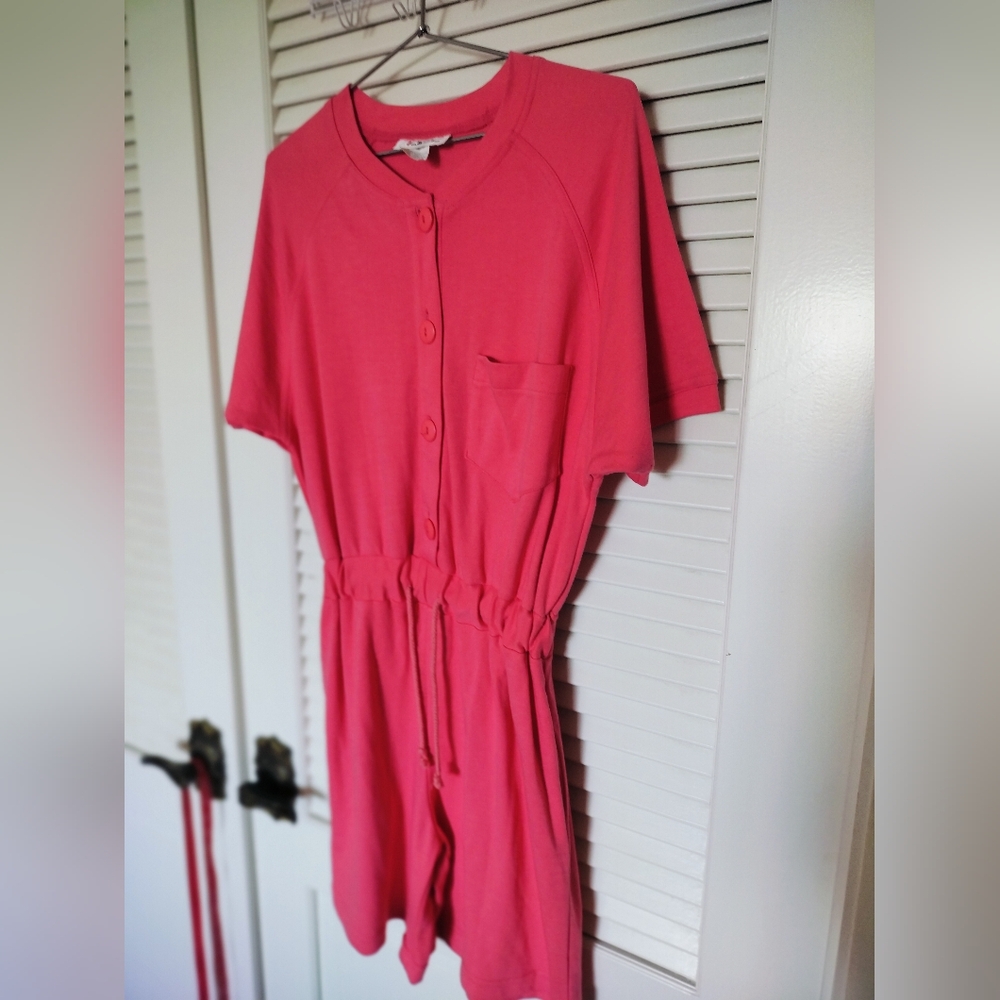 Vintage Talbots Pink Button-Up Romper Size Small